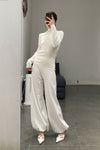 SWAYING/KNIT hollow back turtleneck pullover SW23AW1T19 white